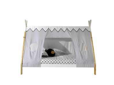 Zeltbett Karyn 206x98x158 Kinderbett Massivholz Weiß/natur 17656