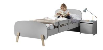 Kinderzimmer Set Karilynn 206x95x73 Massivholz+MDF hellgrau 17750