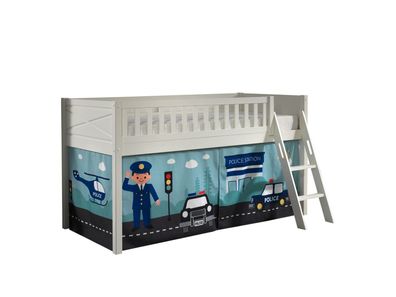 Spielbett Karyl 208x135x114 Kinderbett Massivholz Weiß/Police 17850