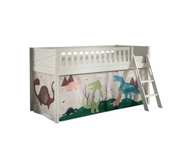 Spielbett Karyl 208x135x114 Kinderbett Massivholz Weiß/Dino 17853