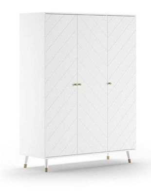 Kleiderschrank Kamillah 150x59x200 Schrank MDF Satin Weiß 17864