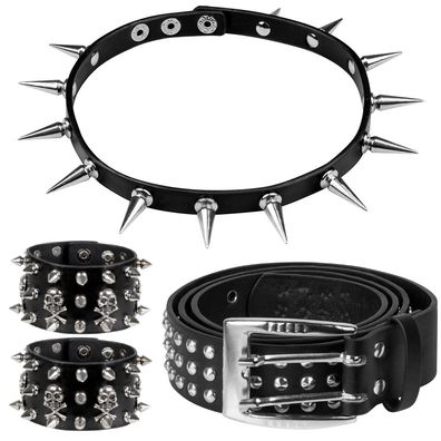 Biker Punker Accessoires Set 4-tlg