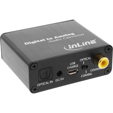 InLine® 65002K Audio-Konverter Digital zu Analog, Toslink & Cinch Eingang zu Cinch