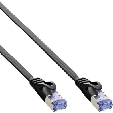 InLine® 71800S Patchkabel flach, U/FTP, Cat.6A, schwarz, 10m