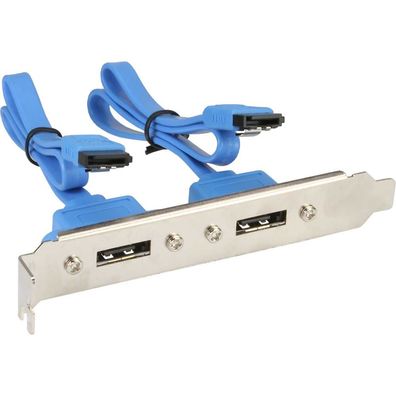 InLine® 27904 eSATA Slotblech, 2x eSATA Buchse extern auf intern SATA Stecker, 0,3m