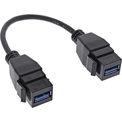 InLine® 76206D InLine® USB 3.2 Gen1 2x Keystone Adapterkabel, 2x USB A Keystone