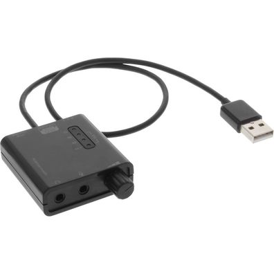 InLine® 33052A USB zu HQ Audio Konverterkabel, USB Headset-Verstärker, mit Equaliz