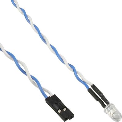 InLine® 59910A HDD-LED / Power-LED für Mainboard-Anschluss, blau, 5mm, 0,8m