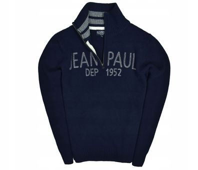 JEAN PAUL Wolle Herren Pullover mit halbem Reißverschluss L