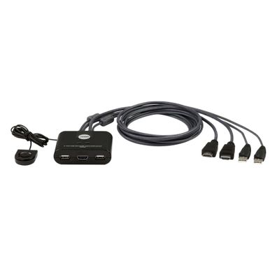 Aten CS22HF ATEN CS22HF 2-Port USB HDMI Kabel KVM-Switch mit Remote, FHD