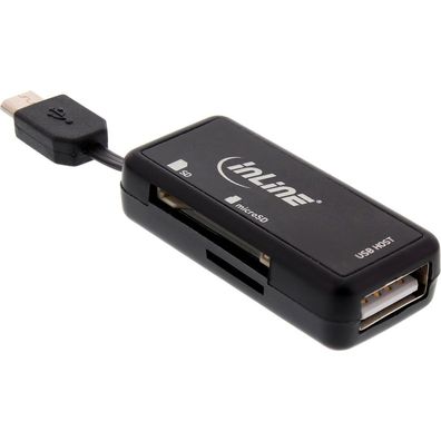 InLine® 66776 OTG Card Reader Dual Flex, für SD und microSD, mit USB Buchse und 2