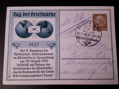 Deutsches Reich Ganzsache Tag der Briefmarke 1937