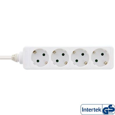 InLine® 16441F Steckdosenleiste, 4-fach Schutzkontakt 1,5m, weiß