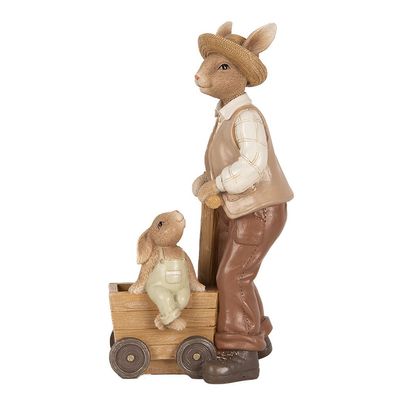 Clayre & Eef Dekorationsfigur Kaninchen 12x7x23 cm Braun Kunststoff (Gr. 12x7x23 cm)