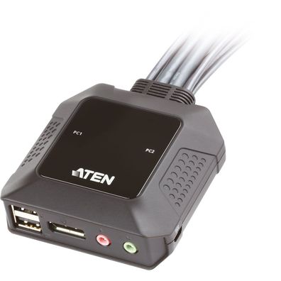 Aten CS22DP CS22DP 2-Port USB DisplayPort Kabel KVM-Switch mit Remote