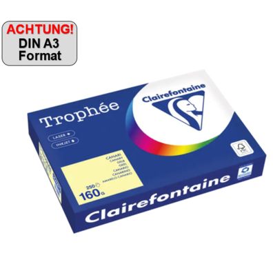 Clairefontaine Kopierpapier 2640PC A3 160g gelb 250Bl