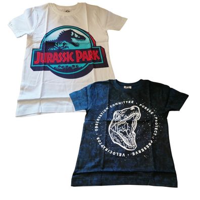 Jurassic World Kurzarm-T-Shirt für Jungen | Weiß oder Blau | 100% Baumwolle