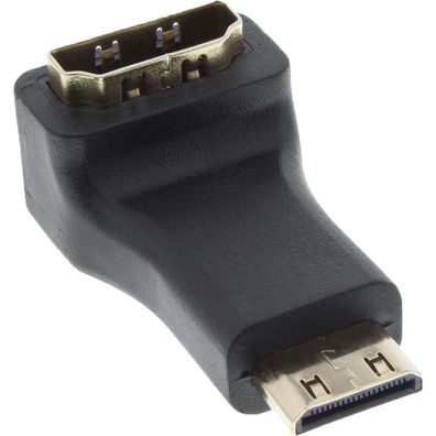 InLine® 17690K HDMI Adapter, HDMI A Buchse auf Mini HDMI C Stecker, gewinkelt,