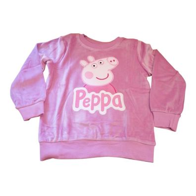 Peppa Pig Rundhals-Pullover für Mädchen | Rosa | Velours