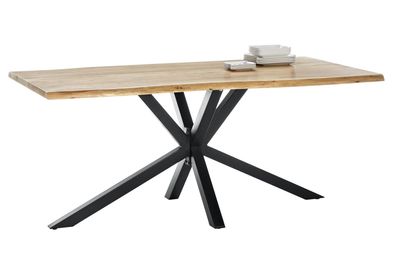 TABLES&Co Tisch 220x100 Akazie Natur Metallgestell Schwarz