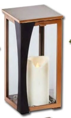 Grablampe aus Bronze mit Ornament Grablicht Grablaterne Grableuchte 23 cm