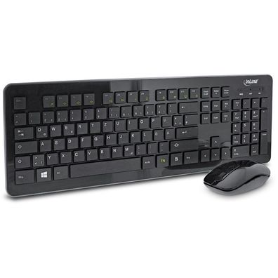 InLine® 55368A Design Desktop Tastatur-Maus Set USB 2,4GHz Funk DE Layout optisch