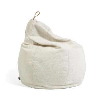 Sitzsack Vicka Pouff, weißes Lamm, Ø 70 cm