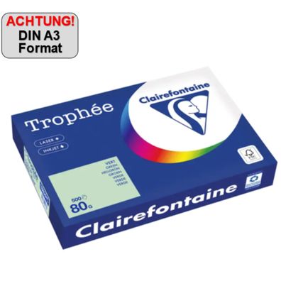 Clairefontaine Kopierpapier 1882PC A3 80g hellgrün 500Bl