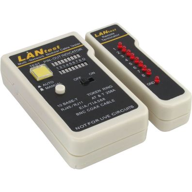 InLine® 79998 Tester für BNC, RJ11, RJ45 mit Tasche