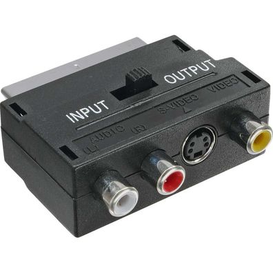 InLine® 89953 Scart Adapter, Scart (in/out) an 3x Cinch Buchse und 1x S-VHS Buchse