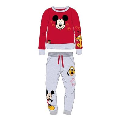 Mickey Mouse Trainingsanzug für Jungen | "Mickey auf Plutos Spuren" | Grau-Rot |