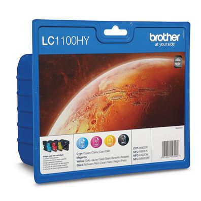Brother Tintenpatrone LC1100HYALBP bk/c/m/y 4St
