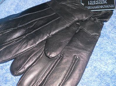 Herren Lederhandschuhe - innen gefüttert-schwarz - Einheitsgröße