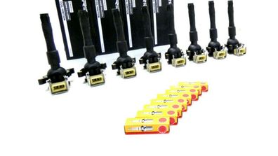 8x Zündspule + Zündkerzen für BMW 535i 540i E38 735i 735iL 740iL E31 840Ci