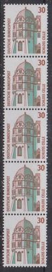 BRD 1987 postfrisch SWK Rollenmarken 5er Steifen Nr. 310 MiNr. 1339 Eckturm