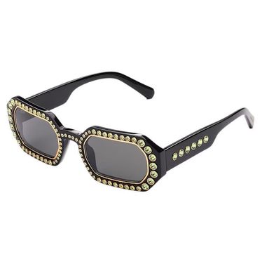 Swarovski MIL002 Sonnenbrille, Oktagon-, Pavé-Kristalle, Schwarz 5625300