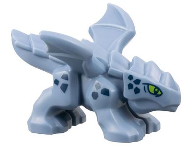 LEGO® Dragon, Baby with Open Wings with Lime Eyes and Dark Blue Riyu - 3215pb01