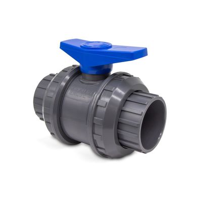 2-Wege-Kugelhahn | ECO FIT | Ø 75 mm | Klebeanschluss | Griff Blau