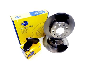 Bremsscheiben + BELÄGE HA FÜR AUDI A3 SEAT VW CADDY GOLF R32 1.8 2.0TDI 3.2 R32
