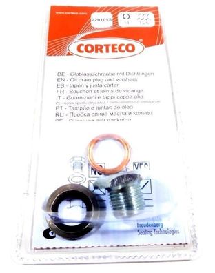 Corteco Ölablassschraube MIT Dichtring FÜR Citroen FIAT FORD LANCIA Peugeot