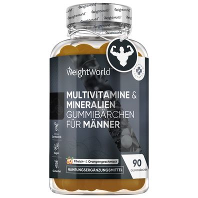 WeightWorld Multivitamin Gummies für Männer- Mit Maca, Zink, Vitamin C, 12, Selen