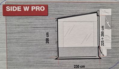 Fiamma Side W PRO Seitenwand Fenster für Markise F45 (ab 3 Meter Länge)