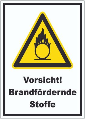 Vorsicht Brandfördernde Stoffe Aufkleber