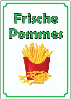 Frische Pommes Frites Aufkleber Hochkant