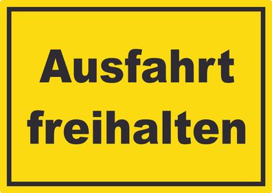 Ausfahrt freihalten Aufkleber gelb-schwarz