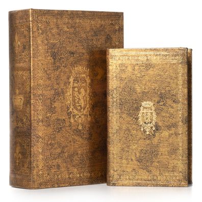 Moritz 2er Set Buchtresor Buchattrappe Deko mit Löwen Wappen Buch Safe Box Schatulle