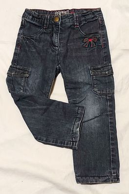 ESPRIT Mädchen Jeans Gr. 92 Hose blau Kinderhose verstellbarer Bund #A6#