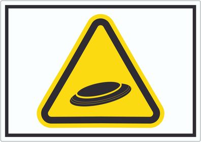 Vorsicht Frisbee Aufkleber Symbol