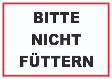 Bitte nicht füttern, Füttern verboten Aufkleber