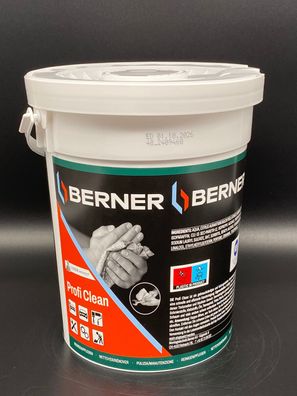 1x Berner Profi Clean Reinigungstücher 72 Stk Eimer Handreinigungstücher